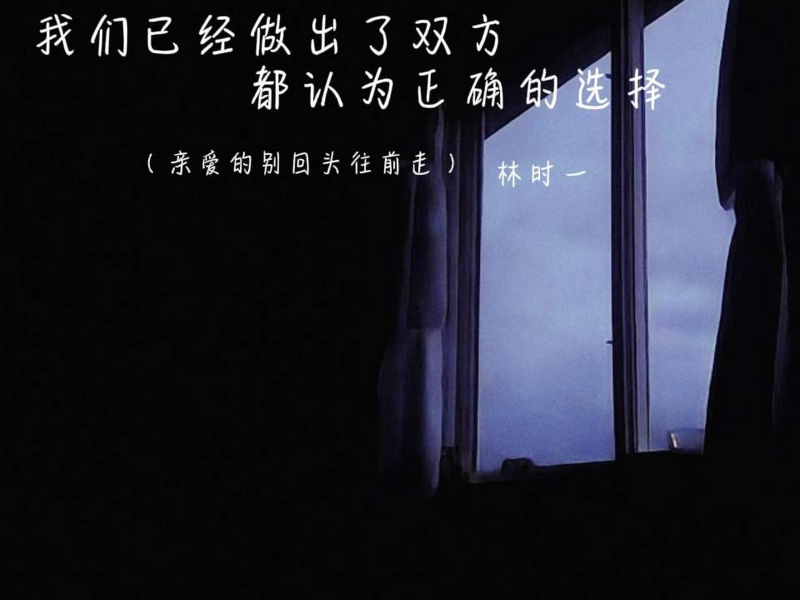 我们已经做出了双方都认为正确的选择 (亲爱的别回头往前走) (Single)