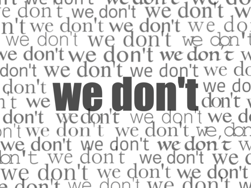 We Don′t (Single)