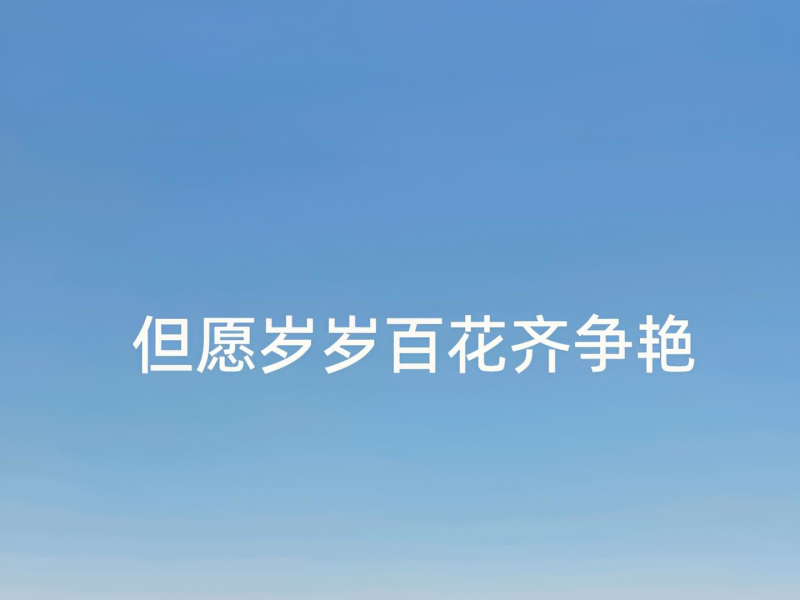 但愿岁岁百花齐争艳 (Single)