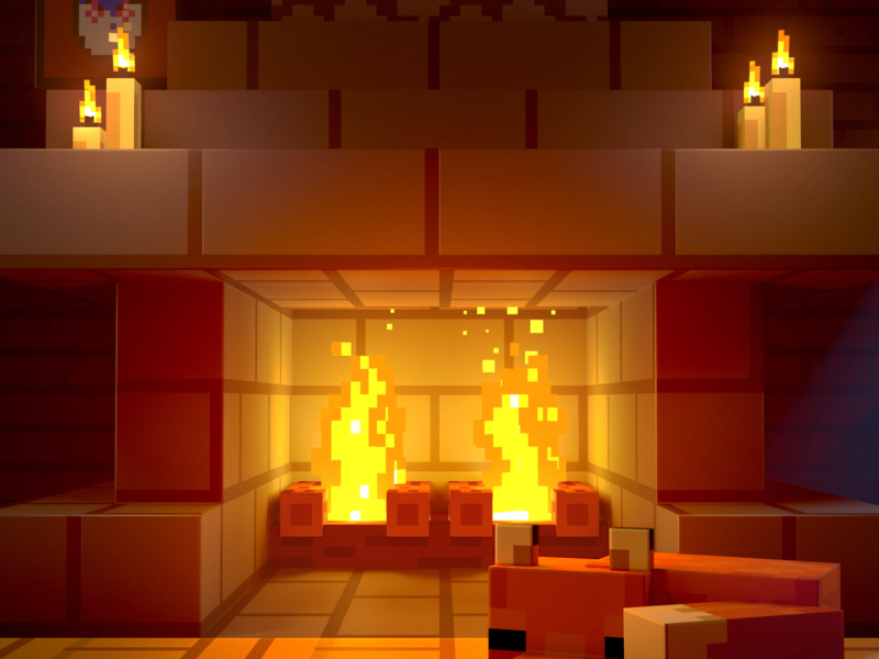 Minecraft Soothing Scenes: Relaxing Fireplace (Single)