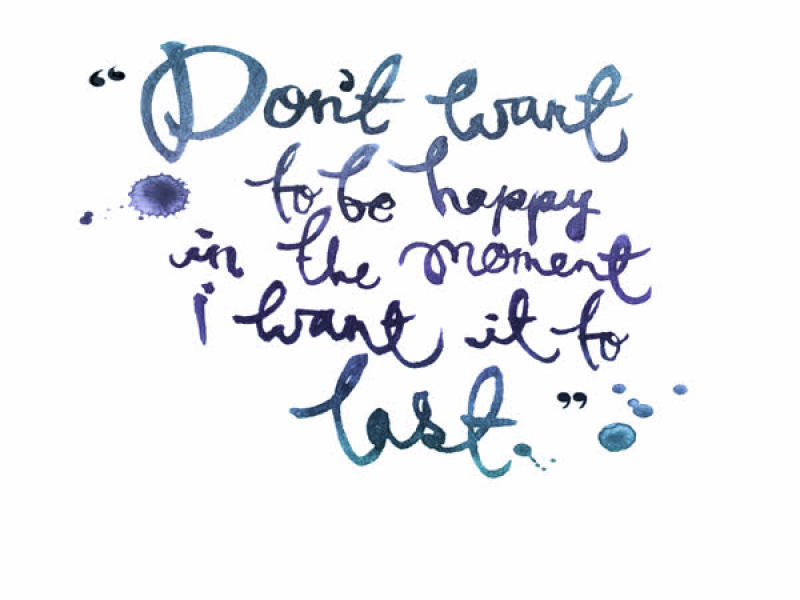 Don't Want to Be Happy in the Moment I Want It to Last (Single)
