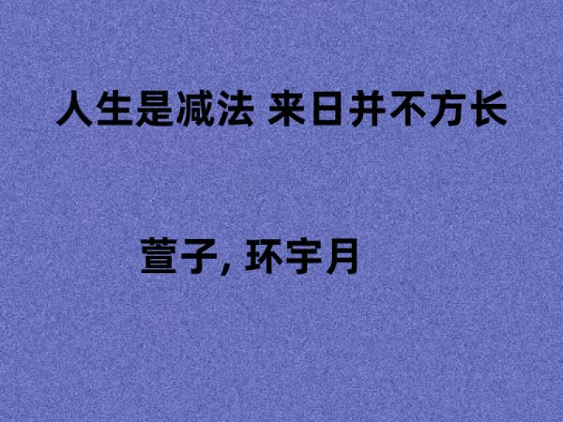 人生是减法 来日并不方长 (Single)