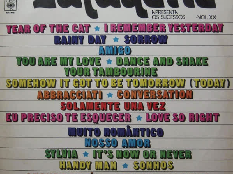 Lafayette Apresenta os Sucessos, Vol. XX