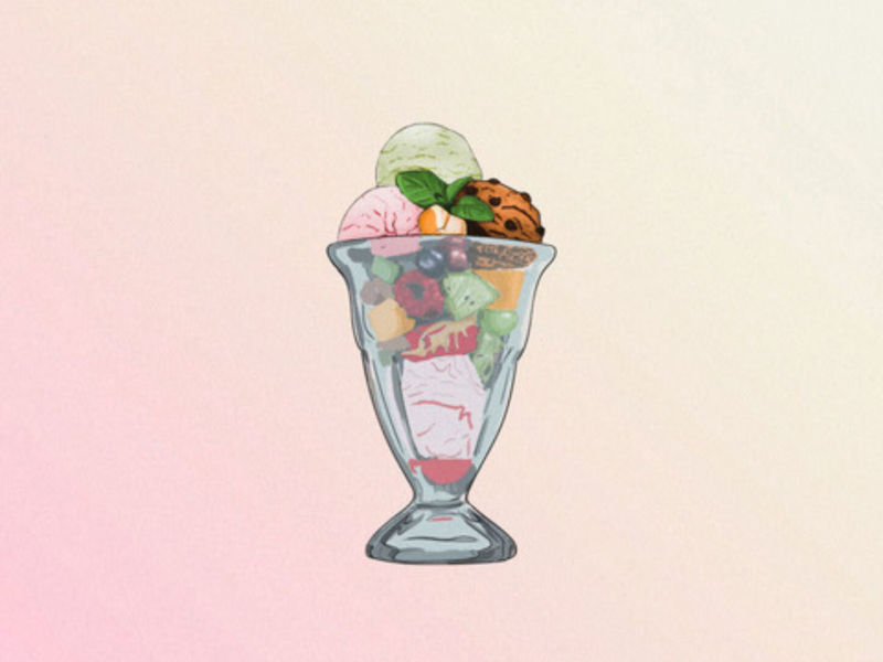 a portion of ice cream (Single)