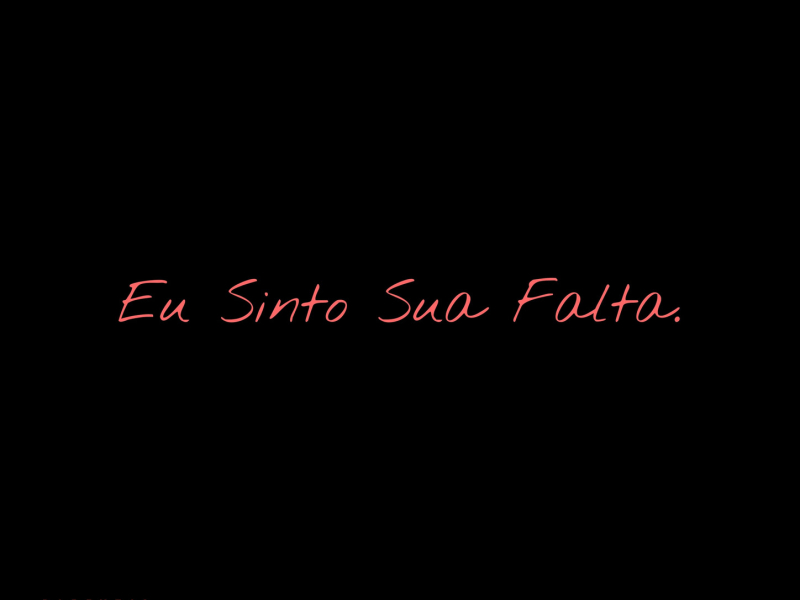 Eu Sinto Sua Falta. (Single)