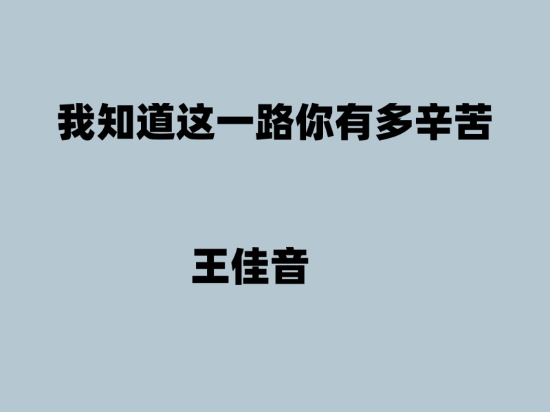 我知道这一路你有多辛苦 (Single)