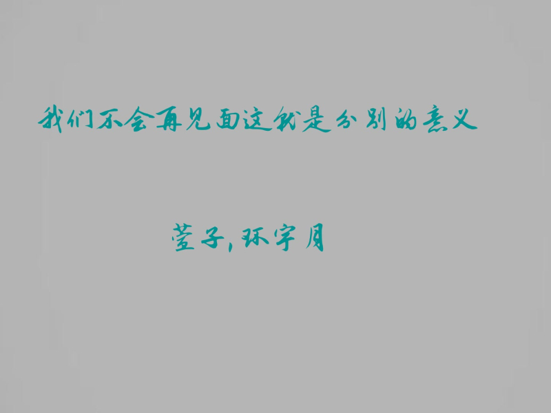 我们不会再见面这就是分别的意义 (Single)