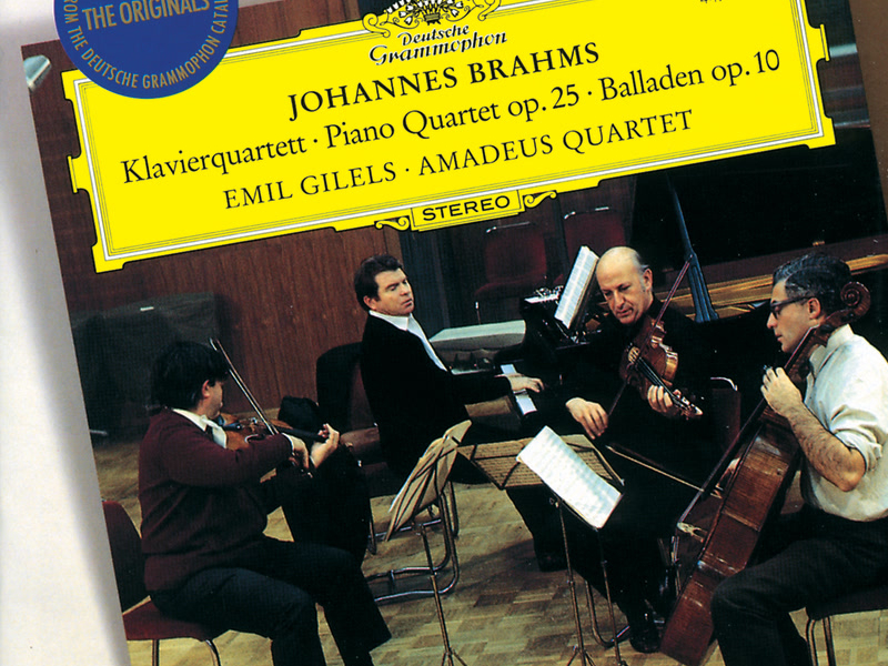 Brahms: Piano Quartet No. 1 in G Minor, Op. 25; 4 Ballades, Op. 10