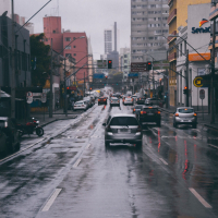 Driving on Wet City Roads During Rain (Single)