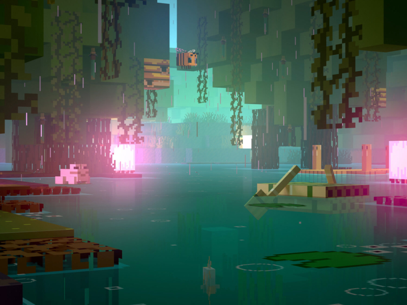 Minecraft Soothing Scenes: Relaxing Rainy Swamp (Single)