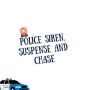 police siren, suspense and chase