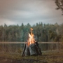 Peaceful Campfire Sounds with Crackling Fire for Relaxation and Sleep